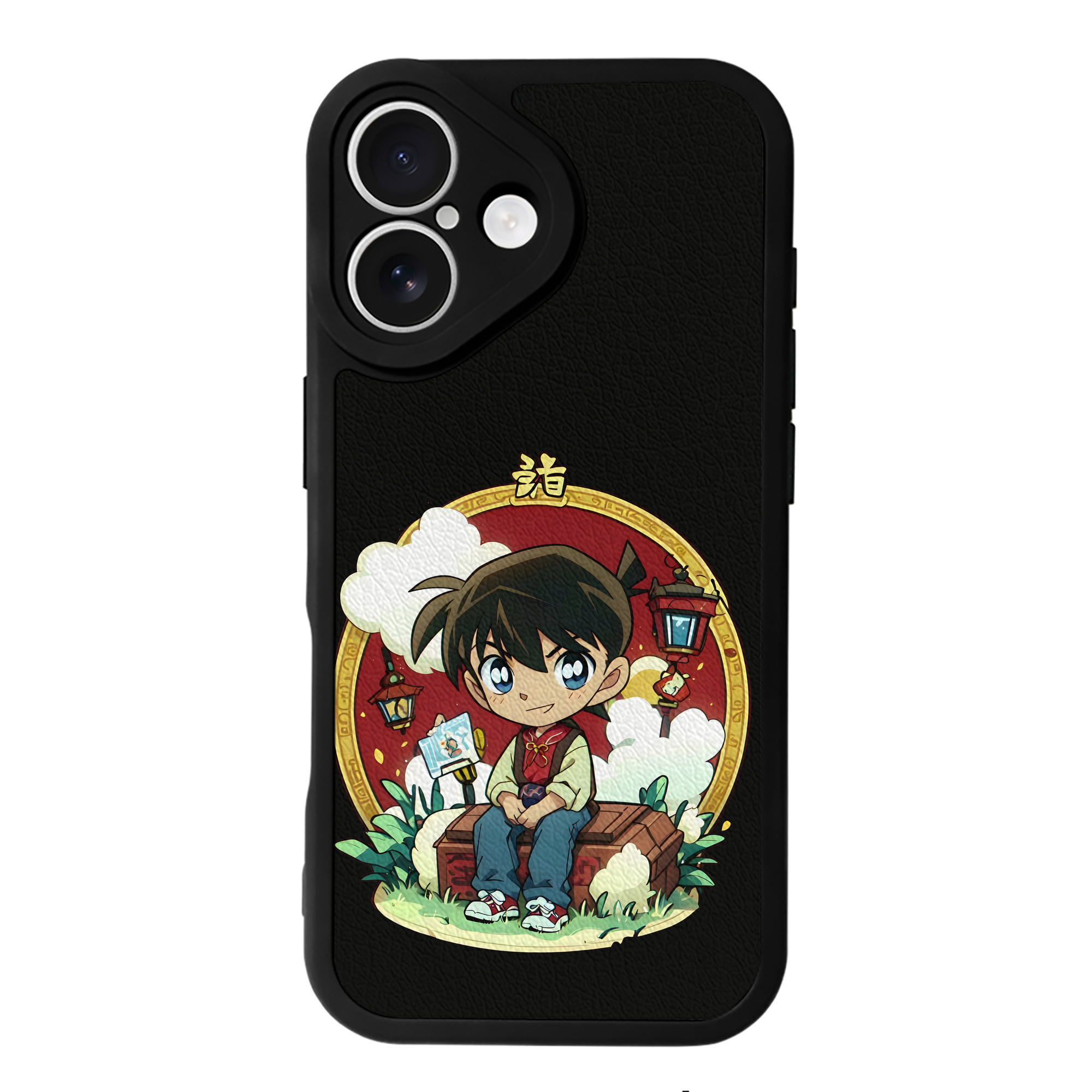 （画像用） 名探偵コナン 江戸川 コナン Detective Conan Conan Edogawa 【iPhone 16シリーズ対応】シリコンスマホケース（レザー調） 材質：シリコン